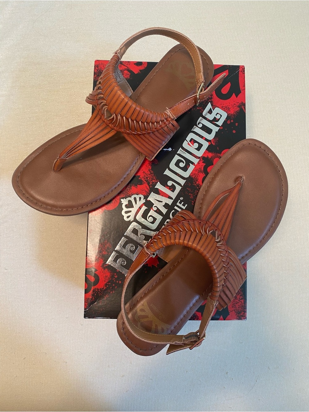 Fergalicious Tan Braided Sandals